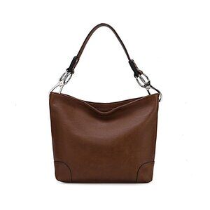MKF Collection Emily Vegan Leather Womens Brown Hobo Bag Shoulder Purse Handbag